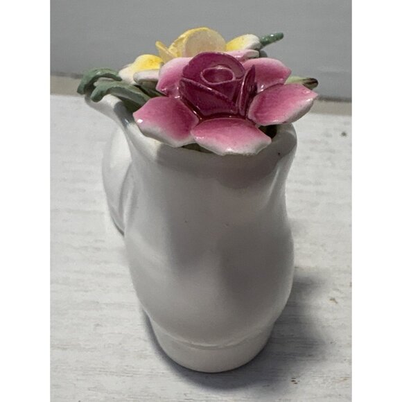 Handcrafted Royale Stratford Porcelain Boot With Floral Arrangement England 3 x - Picture 4 of 12